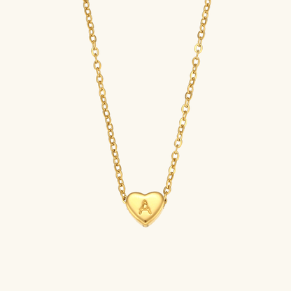 Collier en Or avec Initiale en Forme de Cœu