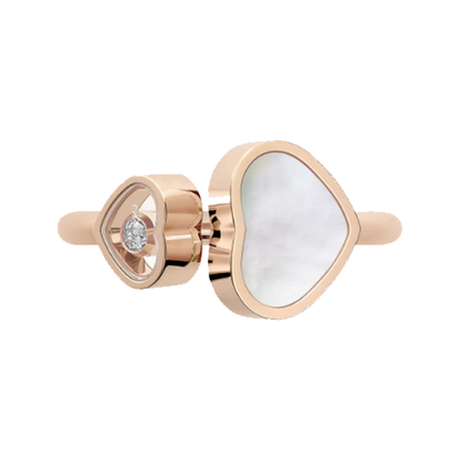 Bague Herz - Or rose / Blanc