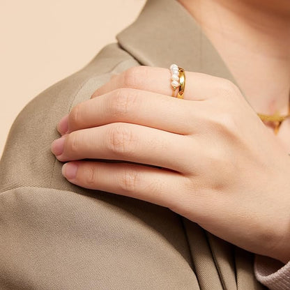 Bague en Or avec Perles d'Eau Douce Magnolia
