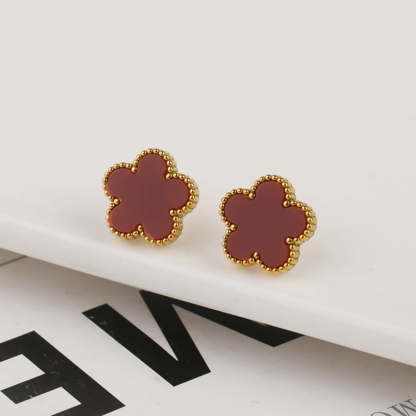 Quatre Feuilles | Boucles d'oreilles Rouges
