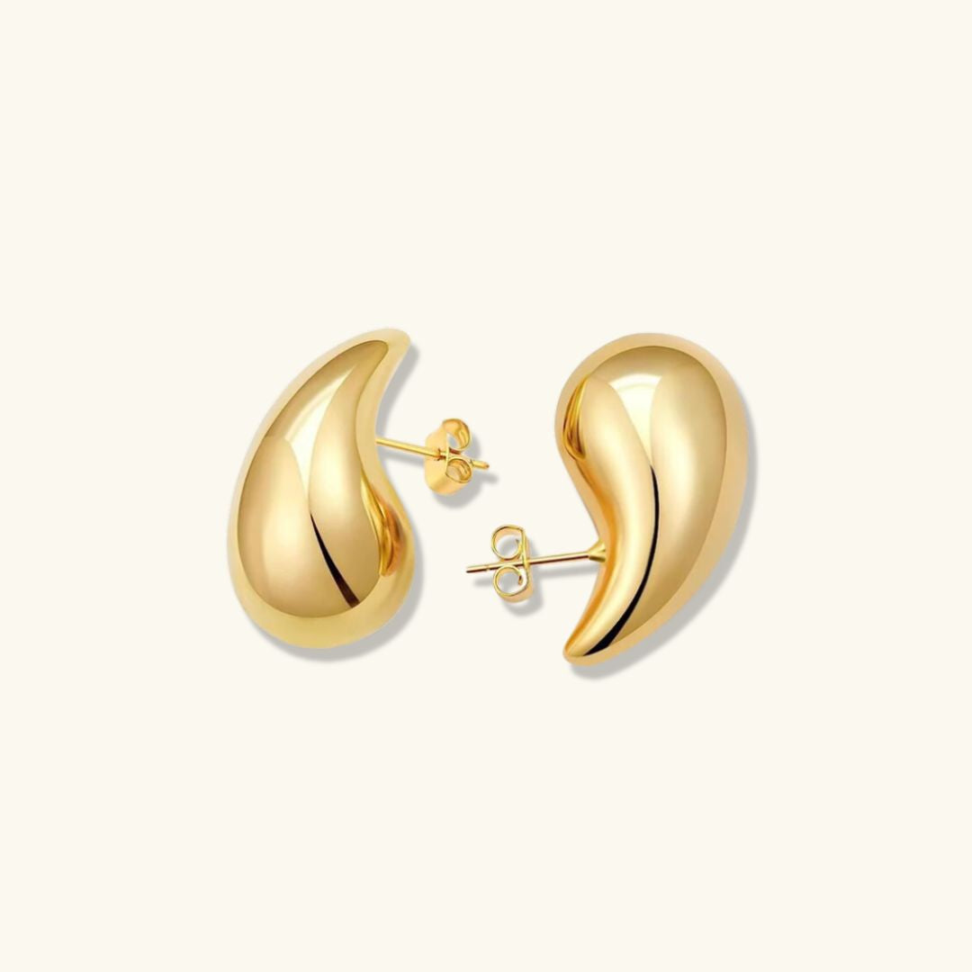 Boucles d'oreilles en goutte d'eau dorées