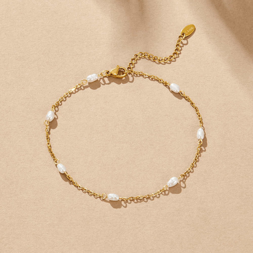 Bracelet de cheville en perles d'eau douce Nura