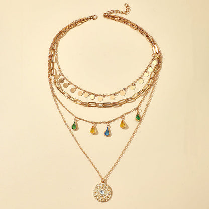 Pour Elle | Collier Multi-Couches Avec Cristaux