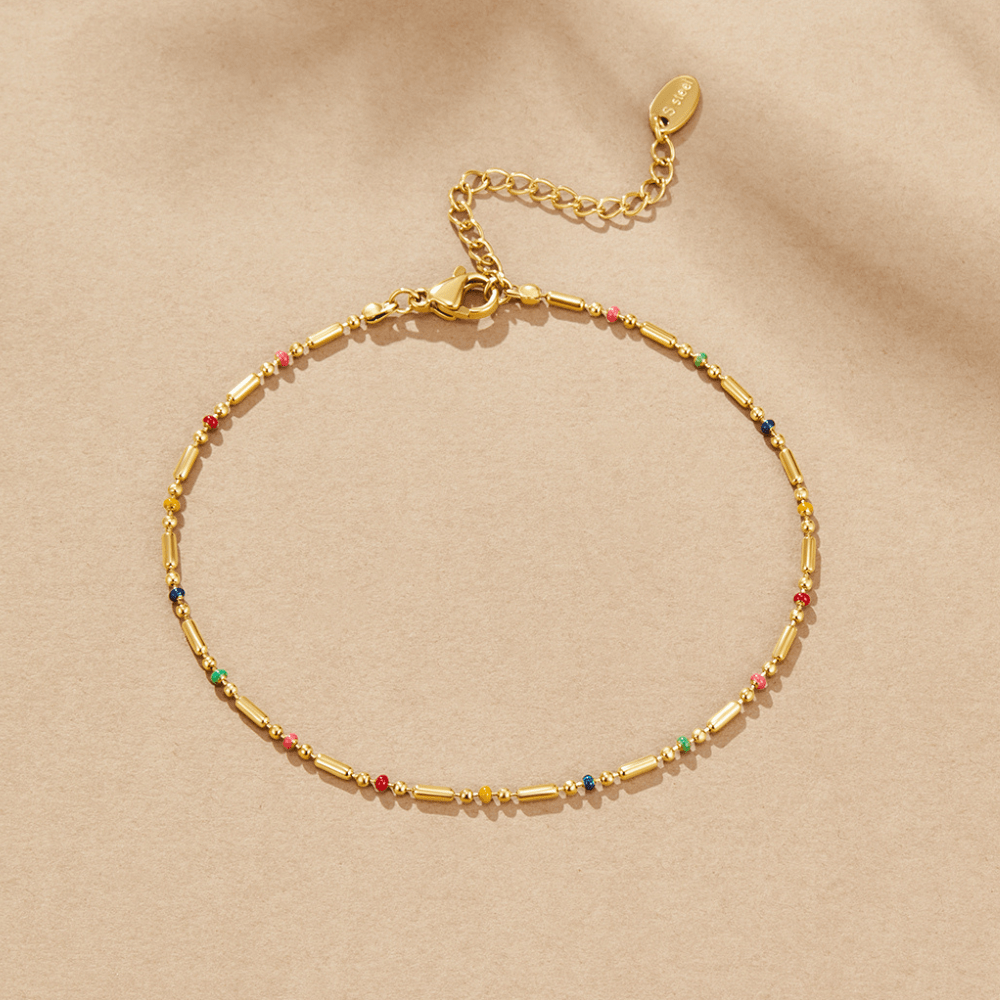 Bracelet de Cheville en Perles Arc-en-Ciel
