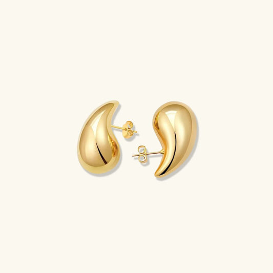 Boucles d'oreilles en goutte d'eau dorées