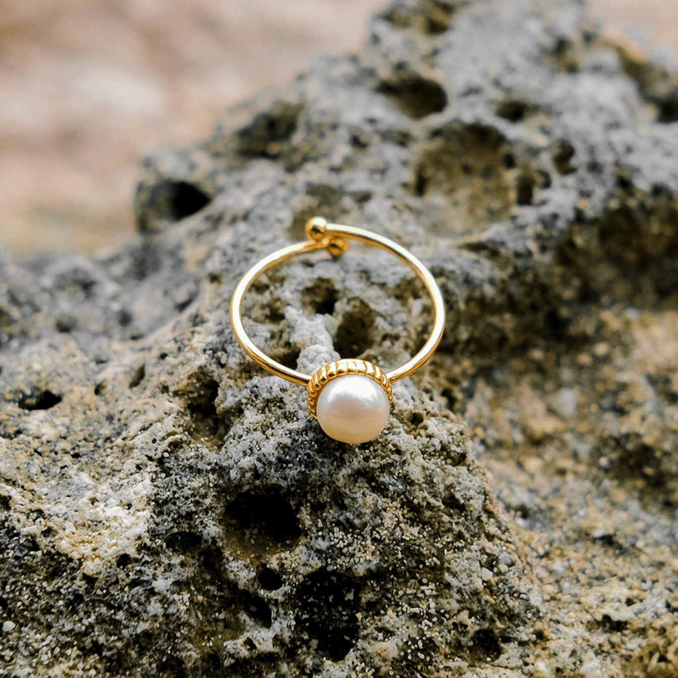 Bague en Perle d'Or Solis