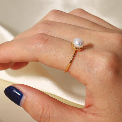 Bague en Perle d'Or Solis