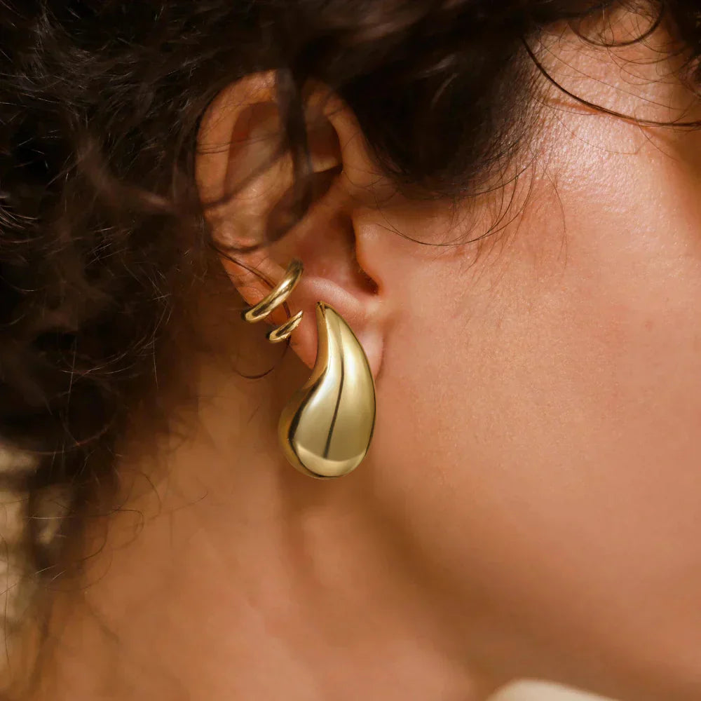 Boucles d'oreilles en goutte d'eau dorées