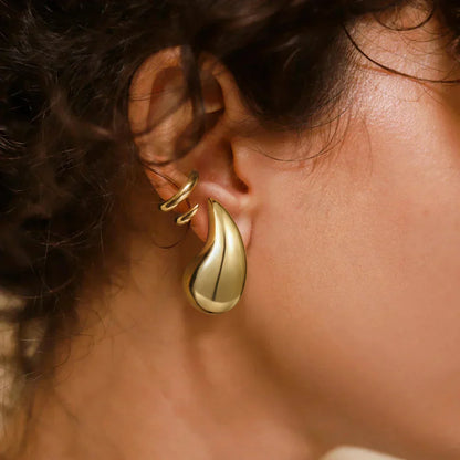 Boucles d'oreilles en goutte d'eau dorées