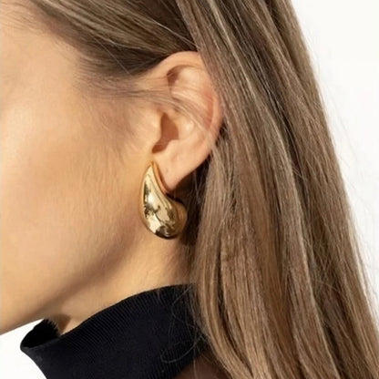 Boucles d'oreilles en goutte d'eau dorées